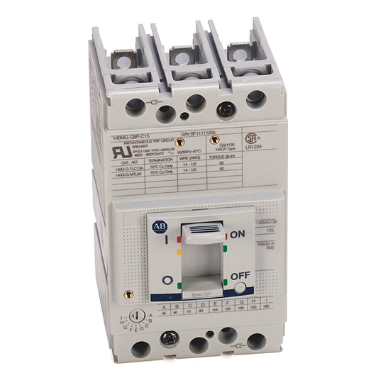 Allen-Bradley 140MG-G8P-B70 Circuit Breaker | 600V 7A 3P 65kA@480V Bolt-On Magnetic Only