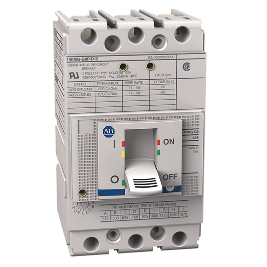 Allen-Bradley 140MG-G8P-D10 Circuit Breaker | 600V 100A 3P 65kA@480V Bolt-On