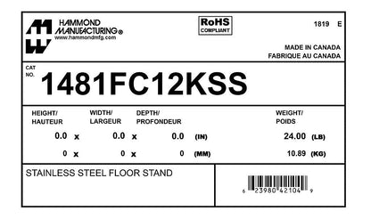 Hammond 1481FC12KSS Circuit Breaker Enclosure | 8 in x 12 in x 12 in