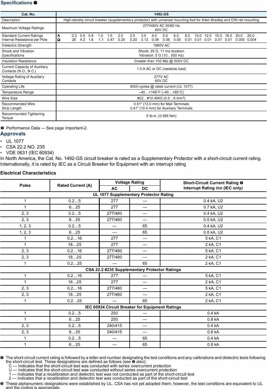 Allen-Bradley 1492GS2G150 Motor Control