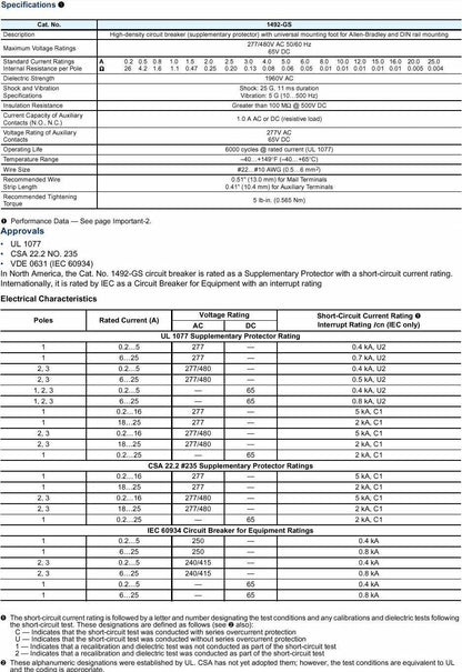 Allen-Bradley 1492GS2G150 Motor Control