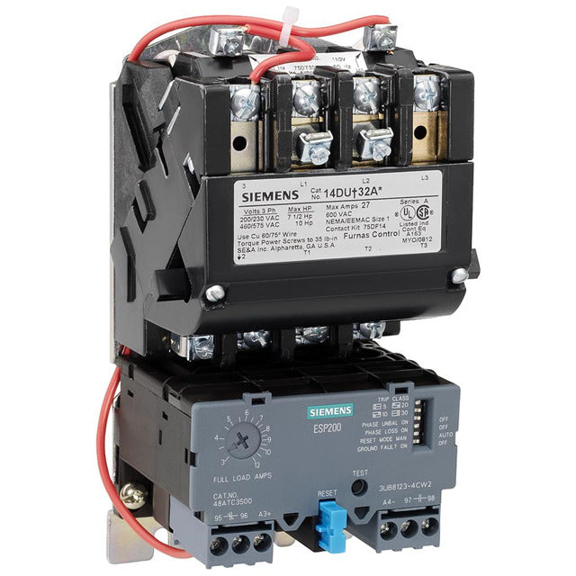 Siemens 14DUE32AA Motor Starter | 3P 3Ph 600V 40A 220V Coil Class 14