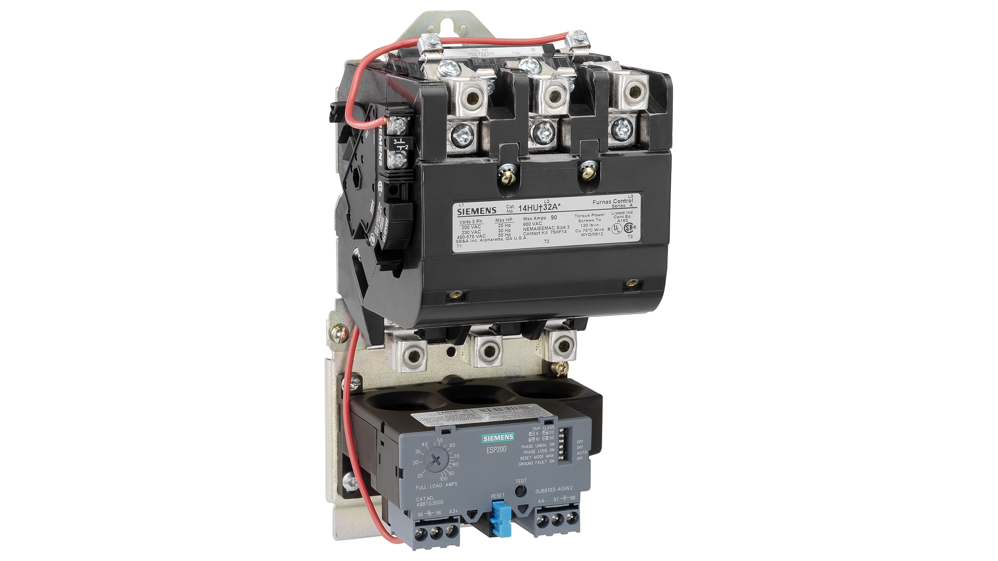 14JUH32AA Siemens Class 14 Motor Starter 3 pole 3 phase 600V 200A 220V coil - Essential Electric Supply