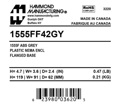 Hammond 1555FF42GY Circuit Breaker Enclosure