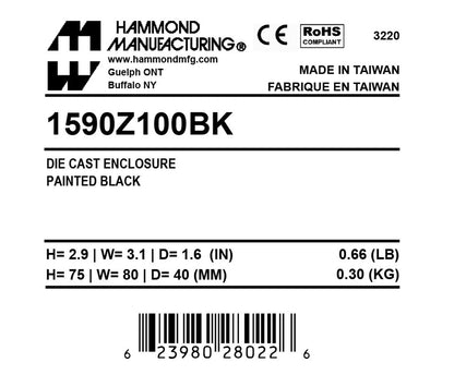 Hammond 1590Z100BK Circuit Breaker Enclosure