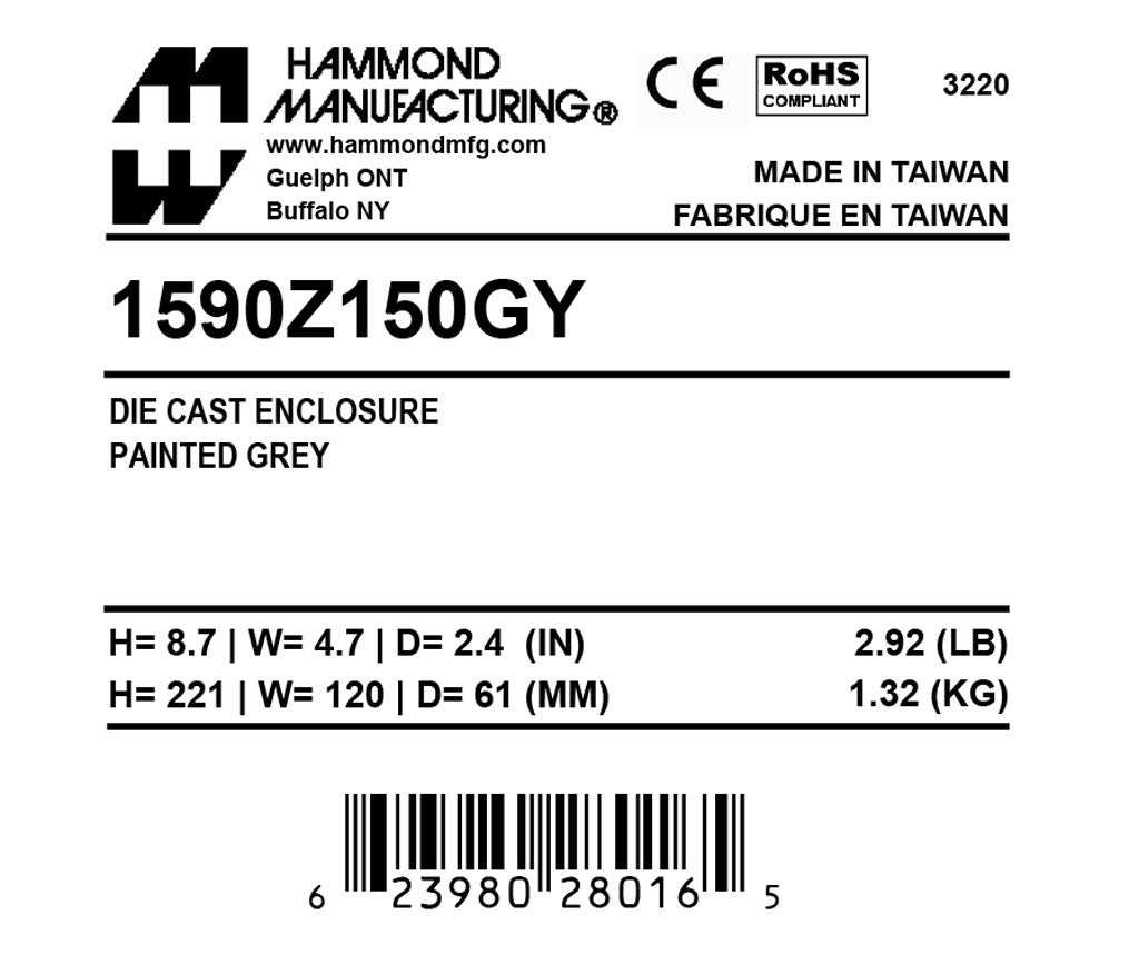 Hammond 1590Z150GY Circuit Breaker Enclosure