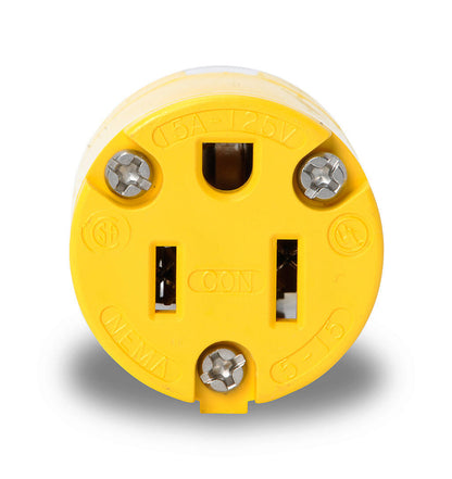 Bryant 15W47BRY Water Tight Connector | 15A 125V 5-15R 2P3W Yellow Thermoplastic BRY