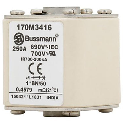 Bussmann 170M3416 Low Voltage Fuse | 690V 250A 200kA@690Vac aR