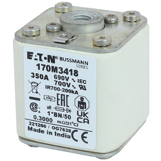 Bussmann 170M3418 Low Voltage Fuse 690V 350A 200kA@690Vac aR
