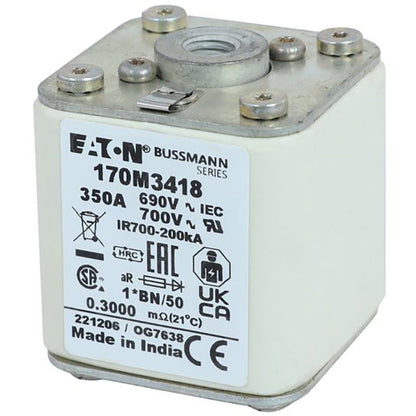 Bussmann 170M3418 Low Voltage Fuse 690V 350A 200kA@690Vac aR