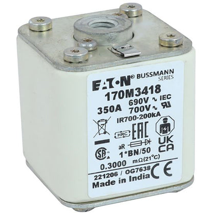 Bussmann 170M3418 Low Voltage Fuse 690V 350A 200kA@690Vac aR
