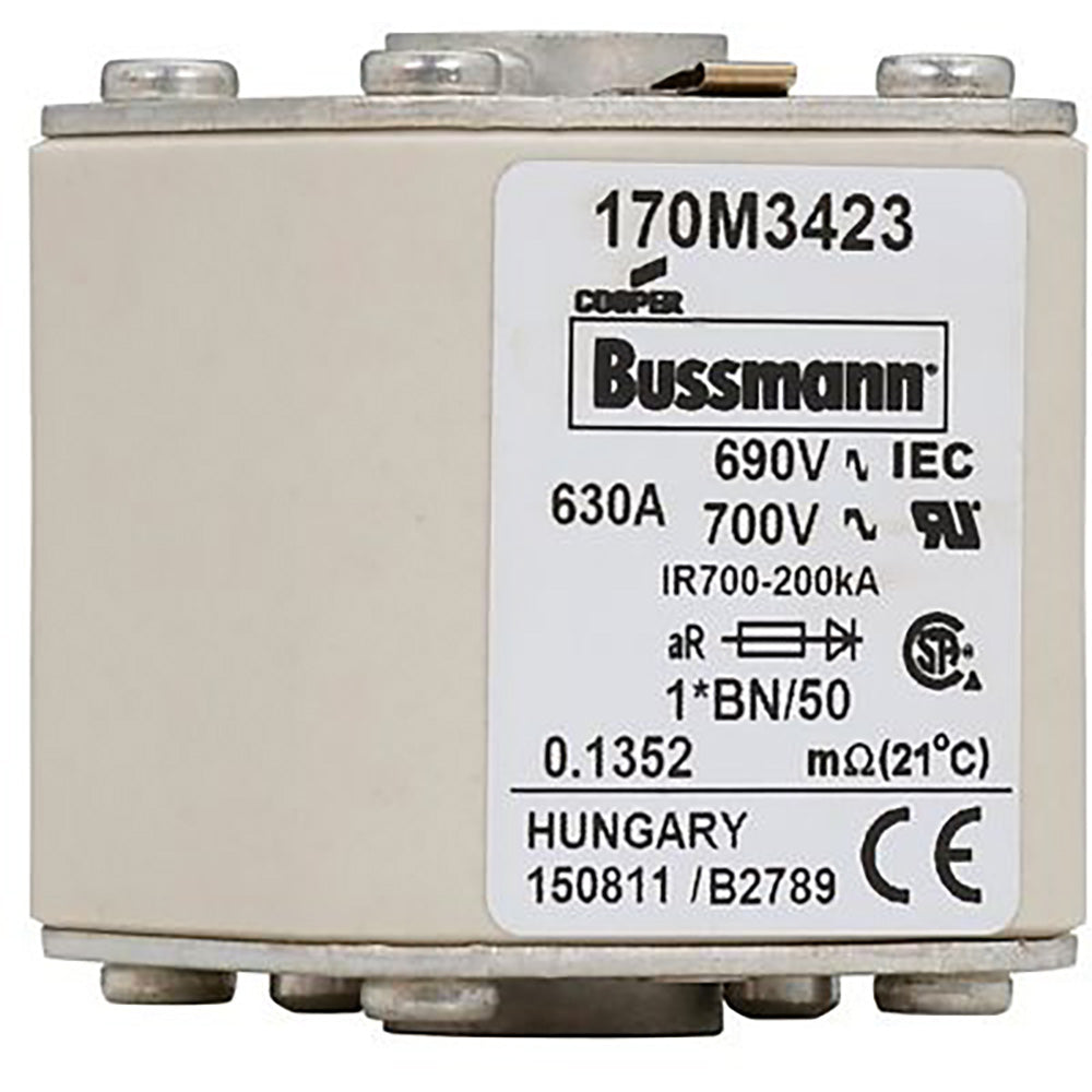 Bussmann 170M3423 Low Voltage Fuse 690V 630A 200kA@690Vac aR Class NH