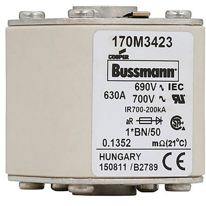Bussmann 170M3423 Low Voltage Fuse 690V 630A 200kA@690Vac aR Class NH