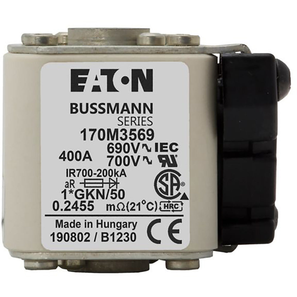 Bussmann 170M3569 Low Voltage Fuse | 700V 400A 200kA@690Vac aR Class NH