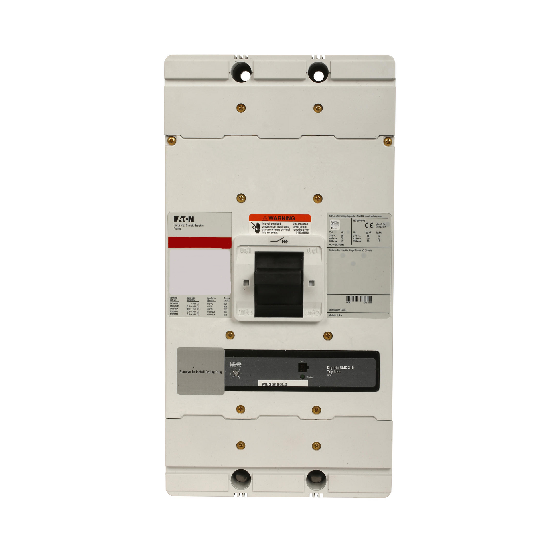CND2800T35W - Cutler Hammer Bolt-On 600V 800A 2 pole circuit breaker 50kA@480V - Essential Electric Supply