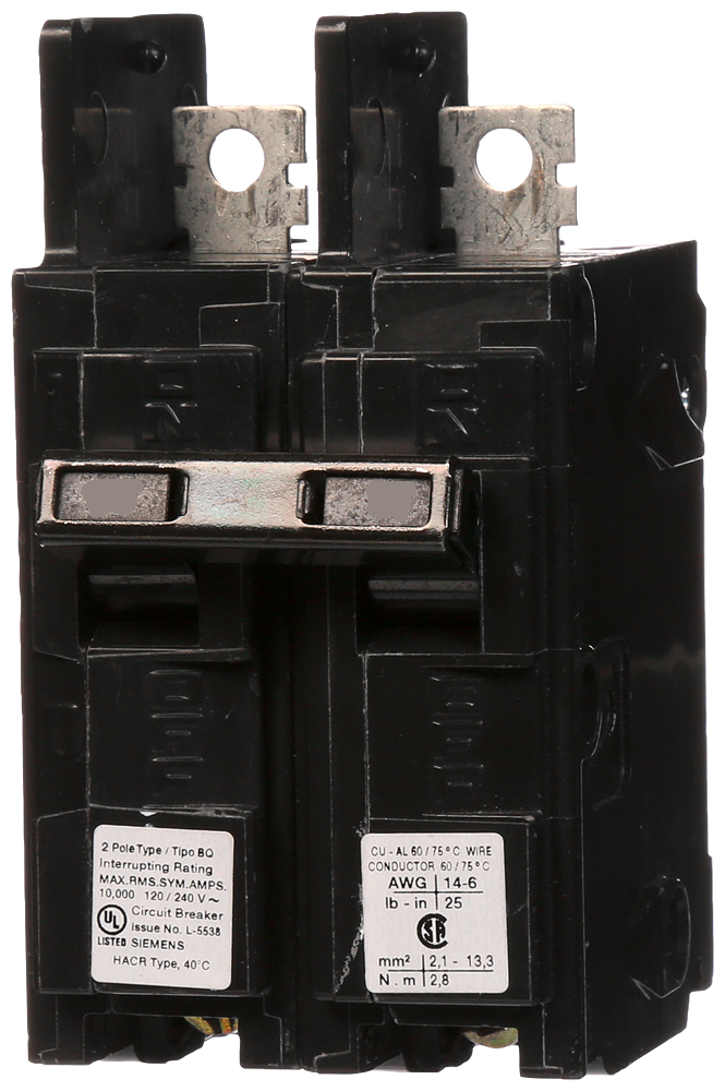 BQ2B015QX - Siemens Bolt-On 240V 15A 2 pole circuit breaker 10kA@240V - Essential Electric Supply