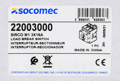 Socomec 22003000 Disconnect Switch | PLP