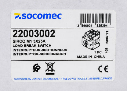 Socomec 22003002 Switch Disconnect PLP