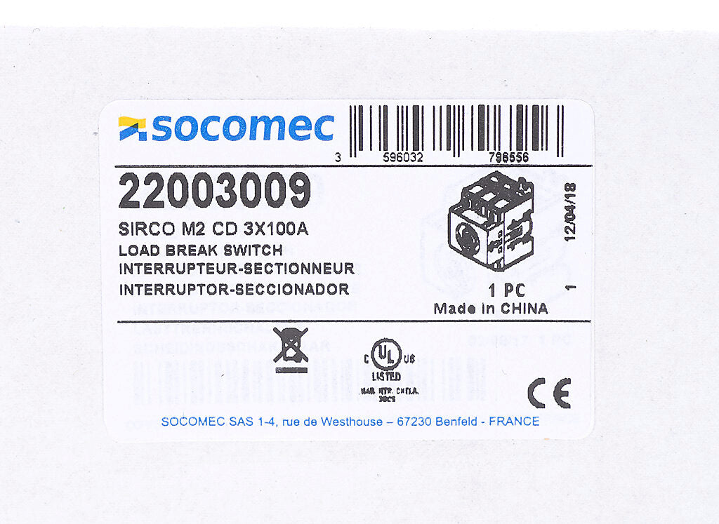 Socomec 22003009 Disconnect Switch | PLP