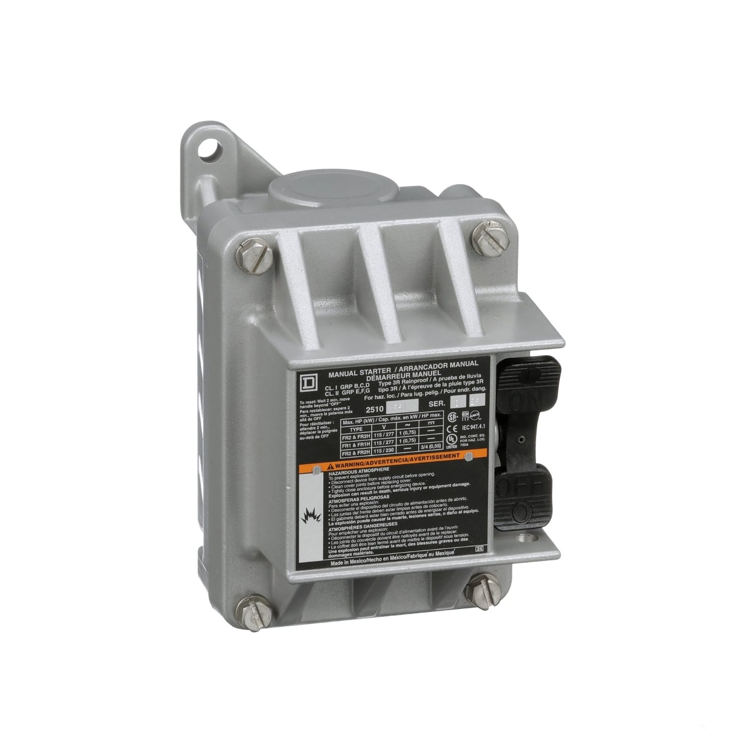 Square D 2510FR1 Motor Starter 1P 1Ph 277V 16A Type F