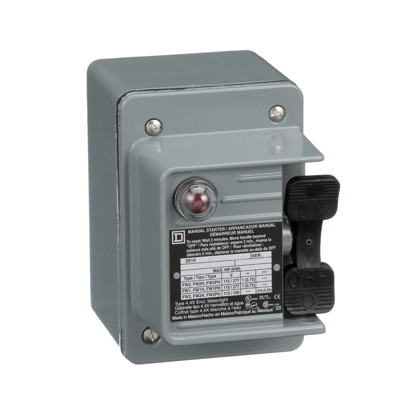 Square D 2510FW1P Motor Starter | 1P 1Ph 277V 16A Class 2510