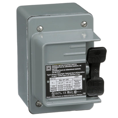 Square D 2510KW1 Motor Starter 2 pole 1 phase 600V 30A 120V coil Class 2510