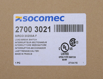 Socomec 27003021 Disconnect Switch | PLP
