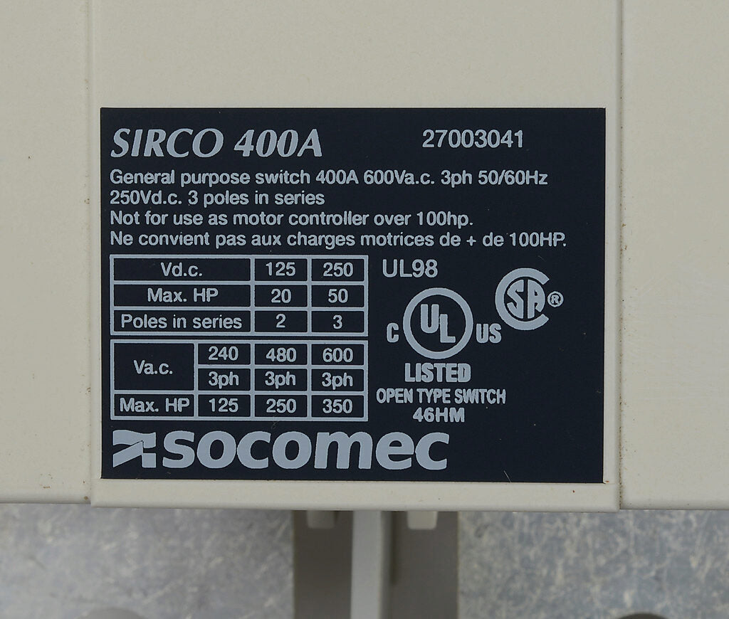 Socomec 27003041 Disconnect Switch | PLP