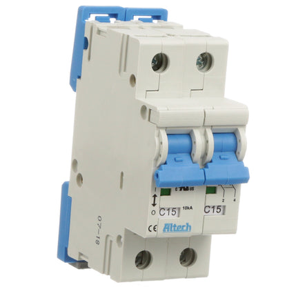 Altech 2CU15R Circuit Breaker | 15A 2P 10kA@480Y/277V Feed-Thru