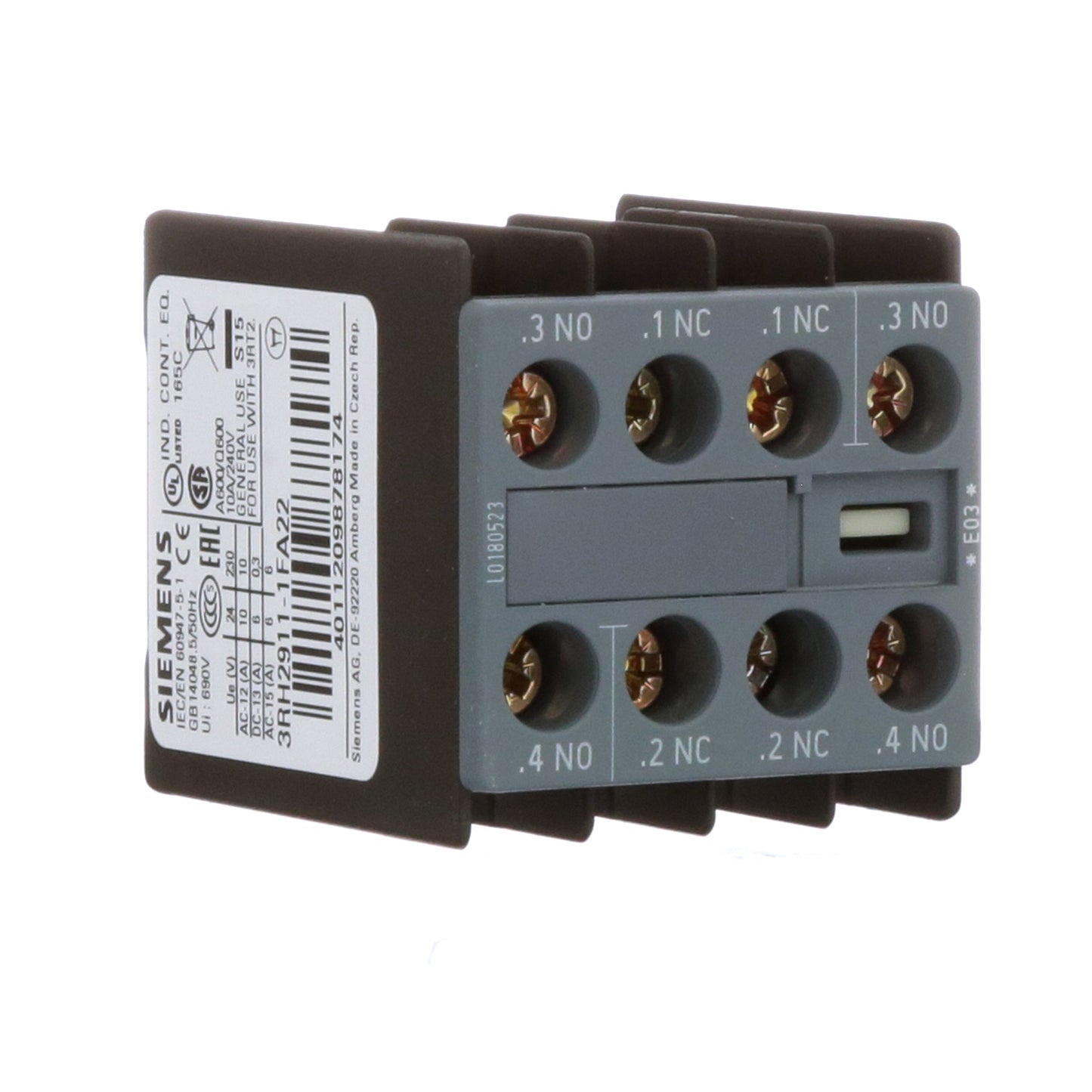 Siemens 3RH29111FA22 Contactors | 24/230/24/110/220 DC 690/600