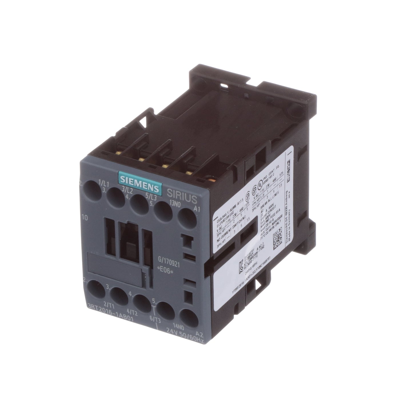 Siemens 3RT20161AB01 Contactors | 9A 4kW/400V 24V AC 3RT Series