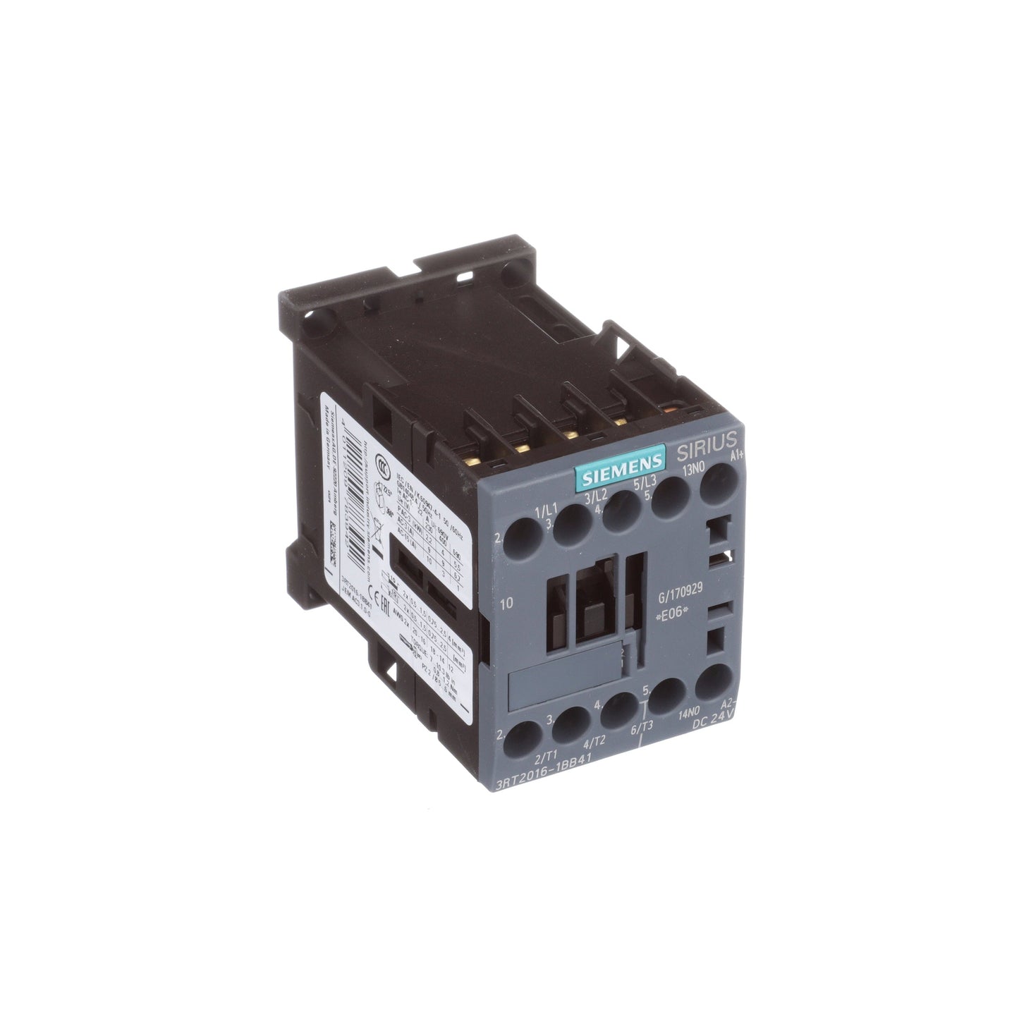 Siemens 3RT20161BB41 Contactors | 9 A 4 kW/400 V 24 V DC 3RT Series