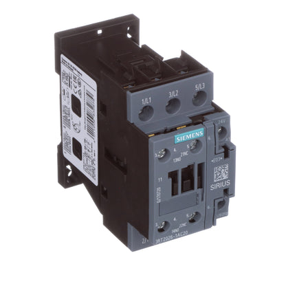 Siemens 3RT20261AC20 Contactors | 25A 11kW 3P 24V AC 1NO+1NC