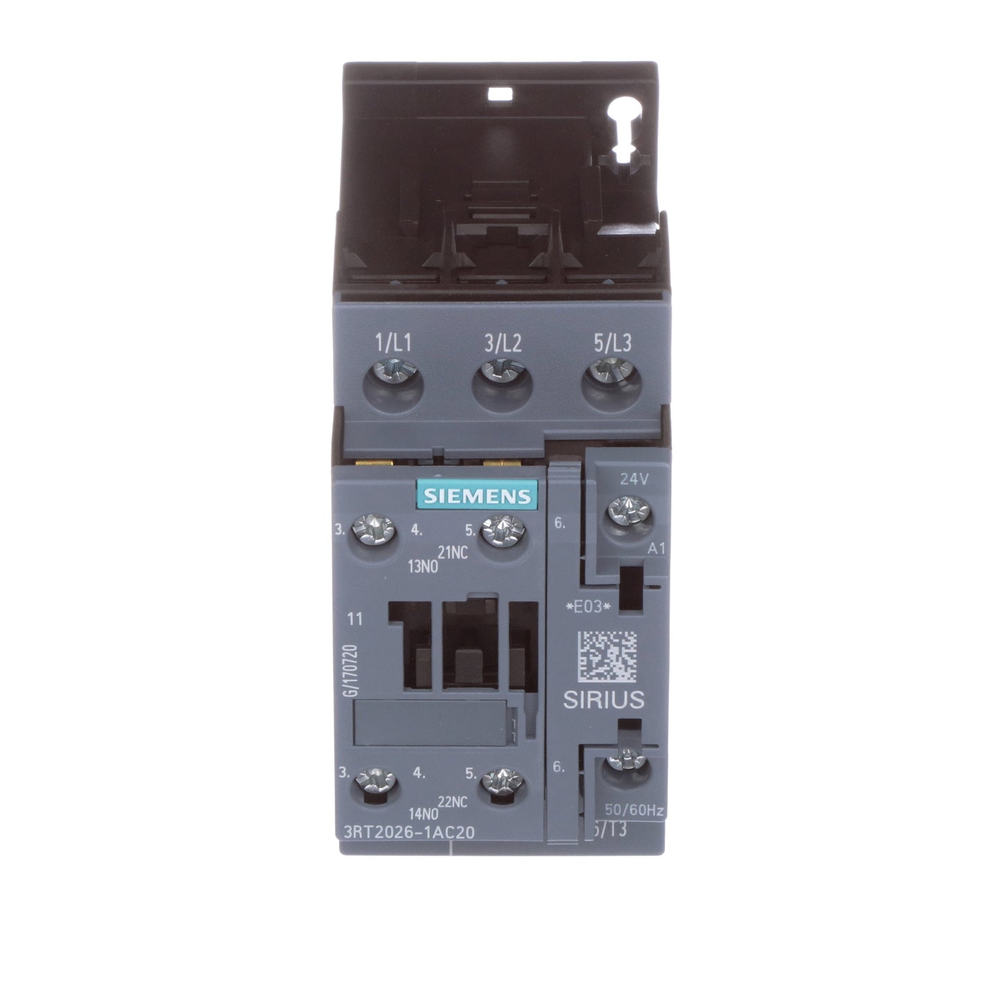 Siemens 3RT20261AC20 Contactors | 25A 11kW 3P 24V AC 1NO+1NC