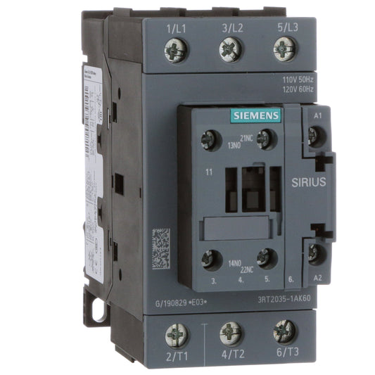 Siemens 3RT20351AK60 Contactor | 3 pole 3 phase 690V 40A