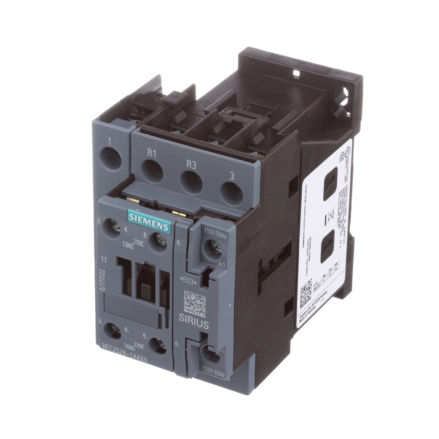 Siemens 3RT25261AK60 Contactor | 3P 3PH 600V 800A 100kA@480V Draw-Out LIG Solid State