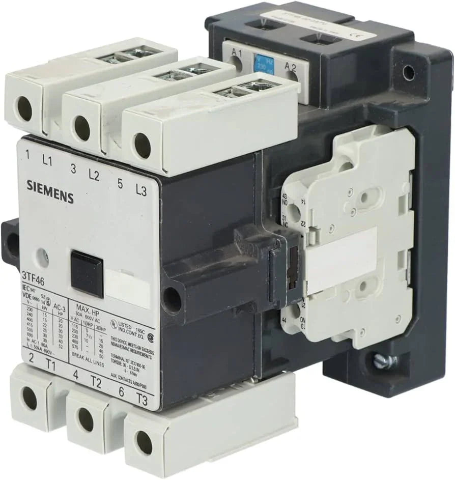 Siemens 3TF46 Contactor | 3P 3 Phase 600V 45A 110V Coil