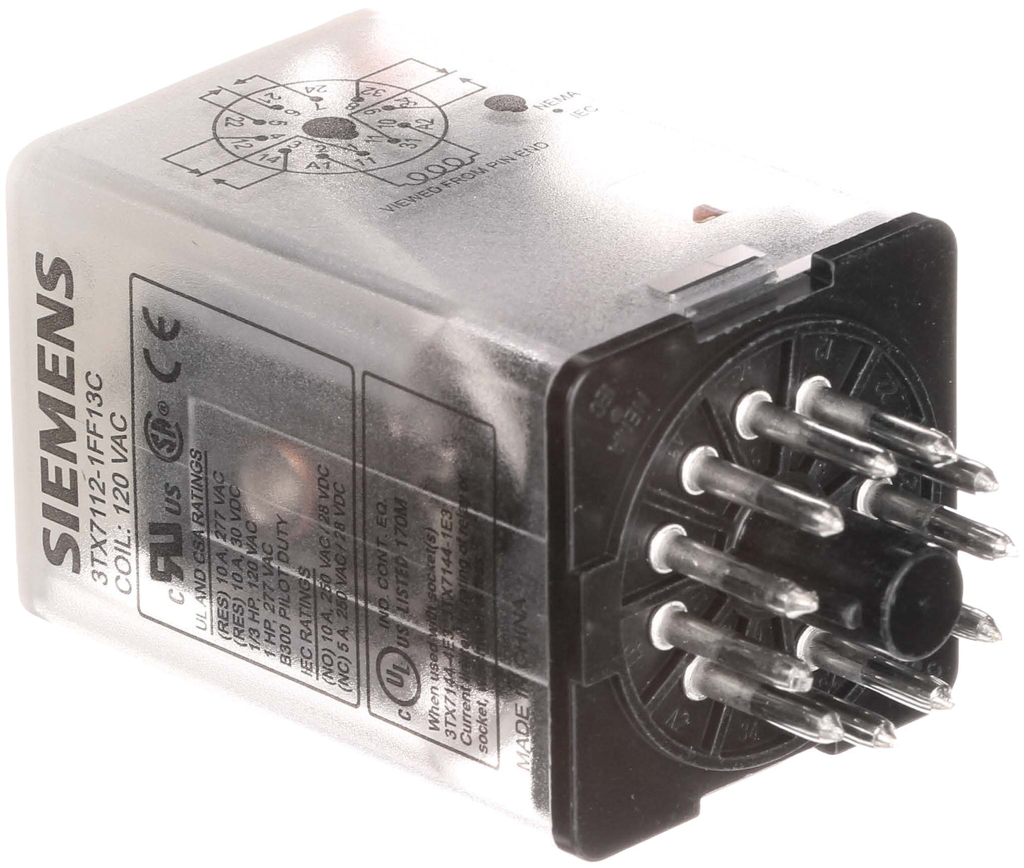 Siemens 3TX71121FF13C Relay | 16A 3PDT 120VAC Coil Sirius