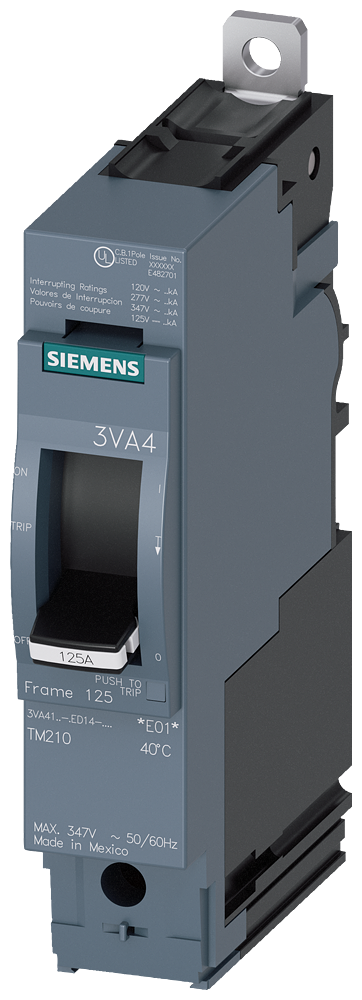 Siemens 3VA4130-5ED14-0AA0 Circuit Breaker | 600Y/347V 480V 30A 1P 35kA@277V Bolt-On 3VA