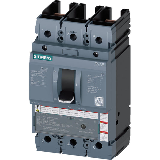 Siemens 3VA5220-6EC61-0AA0 Circuit Breaker | 600V 200A 2P 65kA@480V Feed-Thru Sentron Series