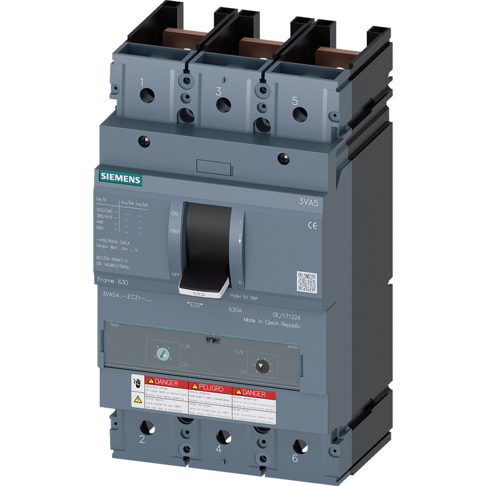 Siemens 3VA5450-5EC31-0AA0 Circuit Breaker | 600V 600A 3P 35kA@480V TM230 3VA