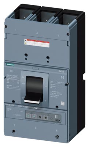 Siemens 3VA5712-6EC31-0AA0 Molded Case Circuit Breaker 600V 1200A 3P 65kA@480V Feed Through 3VA