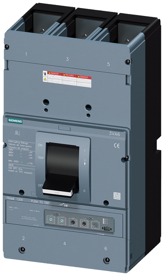 Siemens 3VA6712-6HQ31-2AA0 Molded Case Circuit Breaker | 1200A 3-Pole 600V LSIG 3VA6