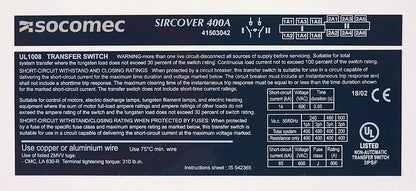 Socomec 41503042 Manual Transfer Switch | PLP