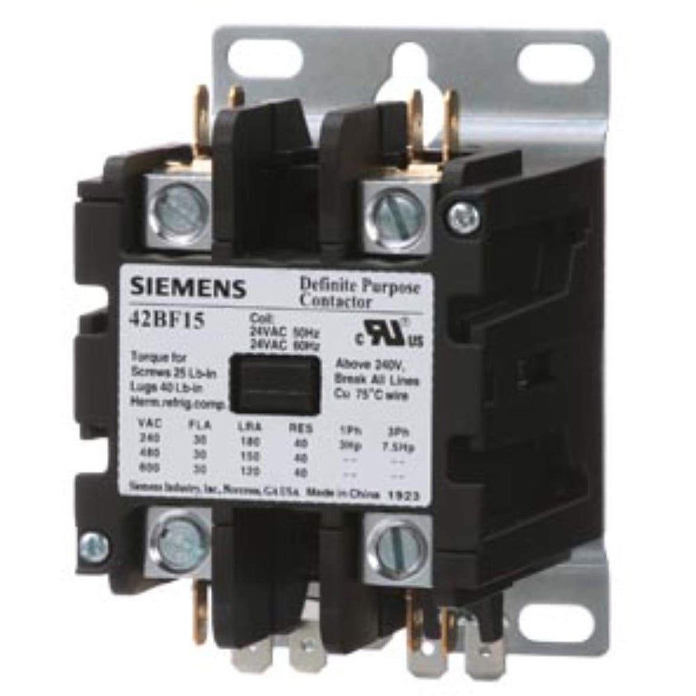 Siemens 42BF15AF Contactor | 600V 30A 2 pole 1 phase Class 42