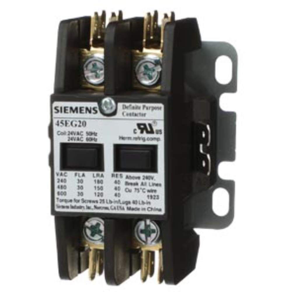 Siemens 45EG20AG Contactor | 600V 30A 2 Pole 1 Phase Class 45