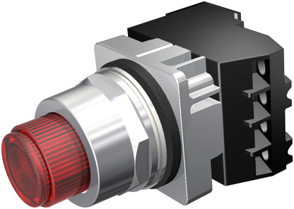 SIE 52PT6H2AB HDTY PB COMPLETE UNIT | Push to Test 30 mm 1NO-1NC Momentary UL 508 CSA LED Red Chrome