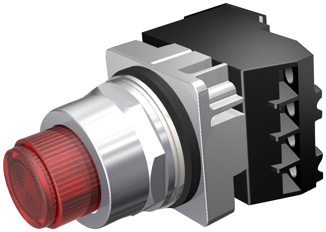 SIE 52PT6M2A Pushbutton Switch | 120V Red LED Momentary 1NO-1NC 30mm