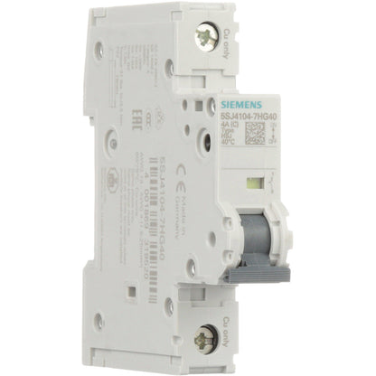 Siemens 5SJ4104-7HG40 Circuit Breaker | 240V 4A 1P 14kA@240V Feed-Thru 5SJ Series