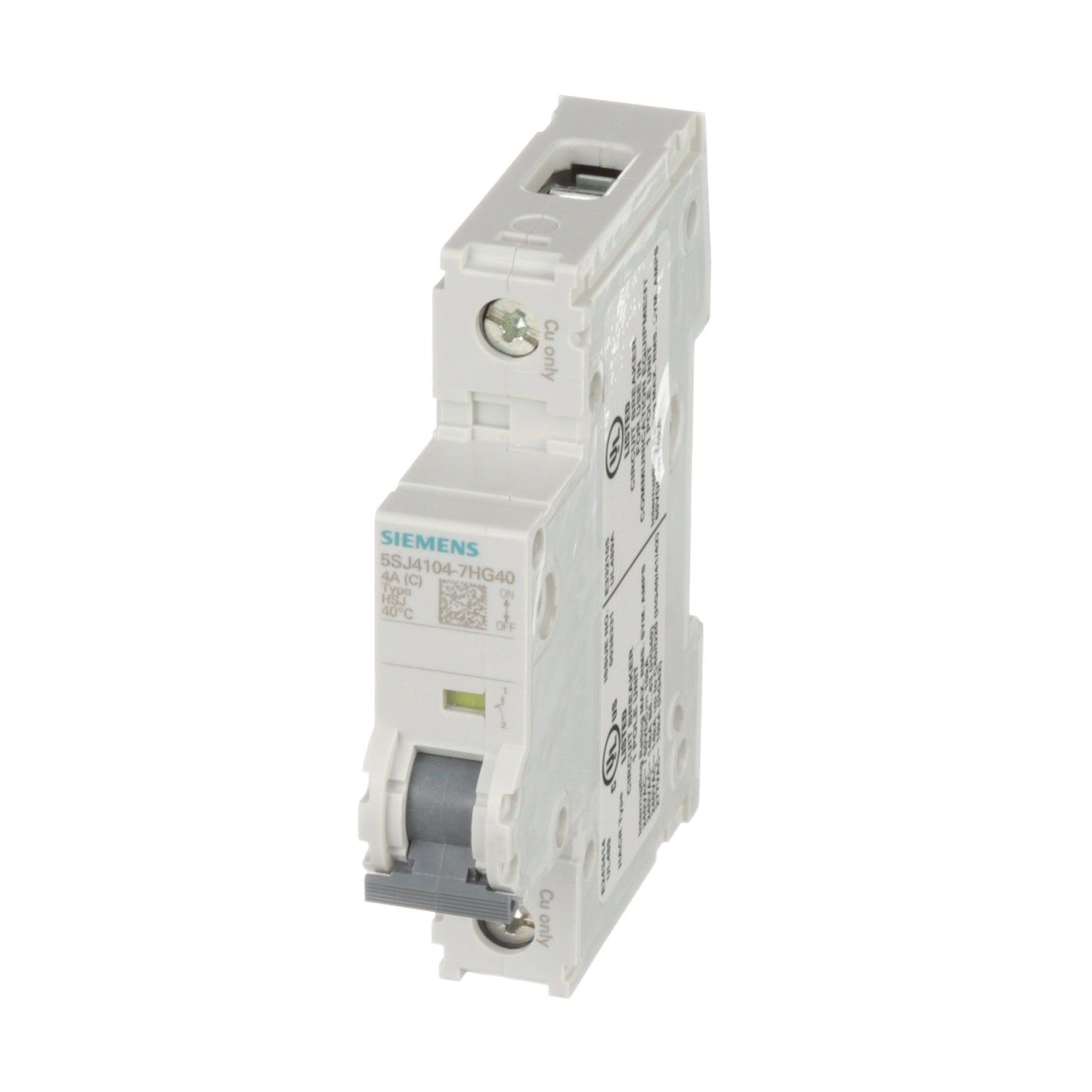 Siemens 5SJ4104-7HG40 Circuit Breaker | 240V 4A 1P 14kA@240V Feed-Thru 5SJ Series
